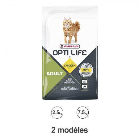 Croquette Opti Life poulet pour chat adulte 2,5 kg