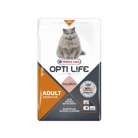 Croquettes Opti Life Chat Adulte Sensitive Saumon 2,5 kg