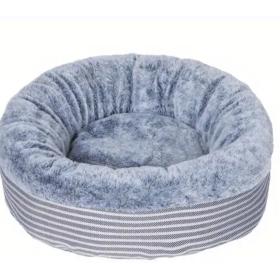 Coussin rond gris et blanc