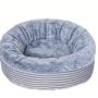 Coussin rond gris et blanc