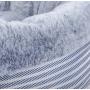 Coussin rond gris et blanc
