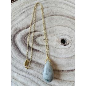 Pendentif goutte sautoir Labradorite