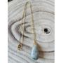 Pendentif goutte sautoir Labradorite