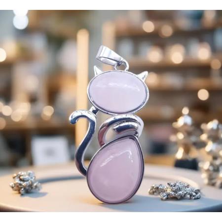 Collier chat en pierre