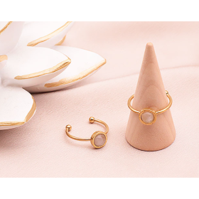 Bague Isel dorée quartz rose