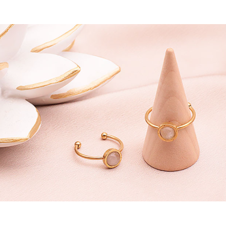 Bague Isel dorée quartz rose